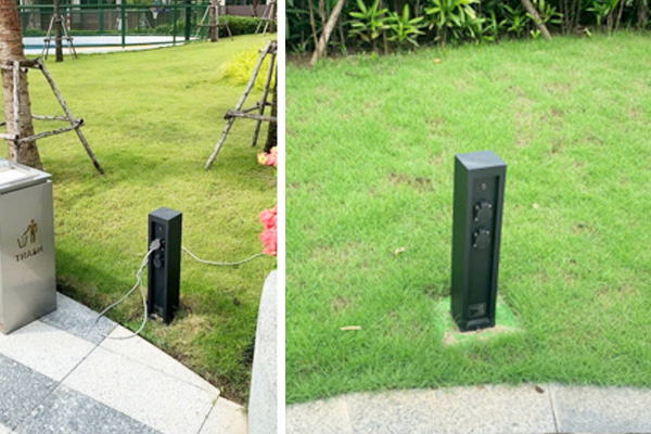 極亞智能戶外電樁，越南城市公園場景實拍