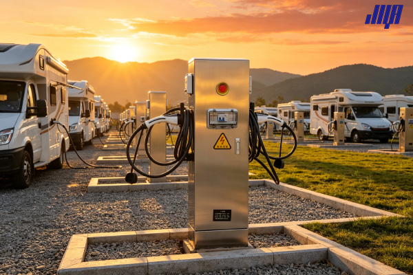 房車營(yíng)地新能源水電樁 充電供水一體樁實(shí)景